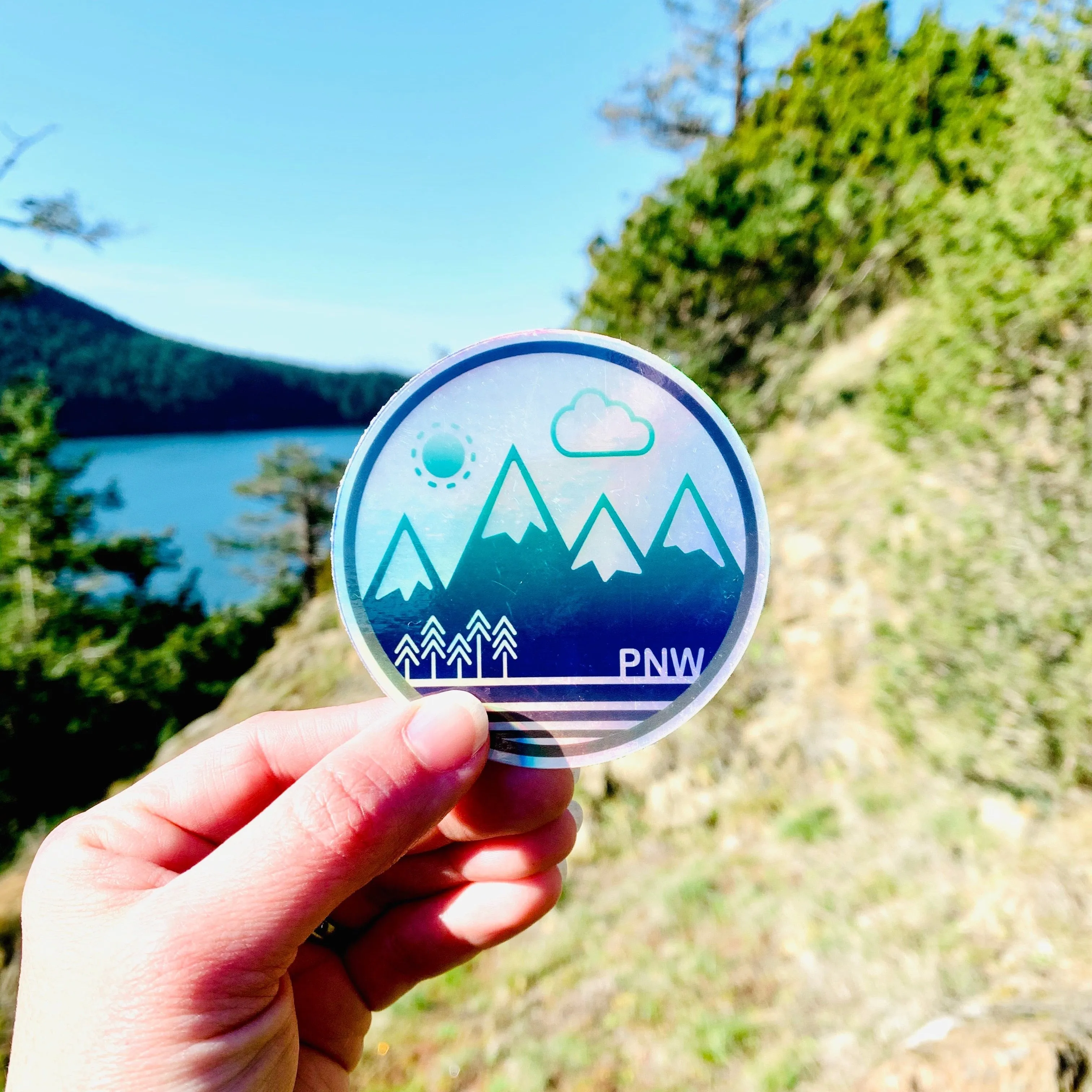 PNW Circle Holographic 3" Sticker / Decal