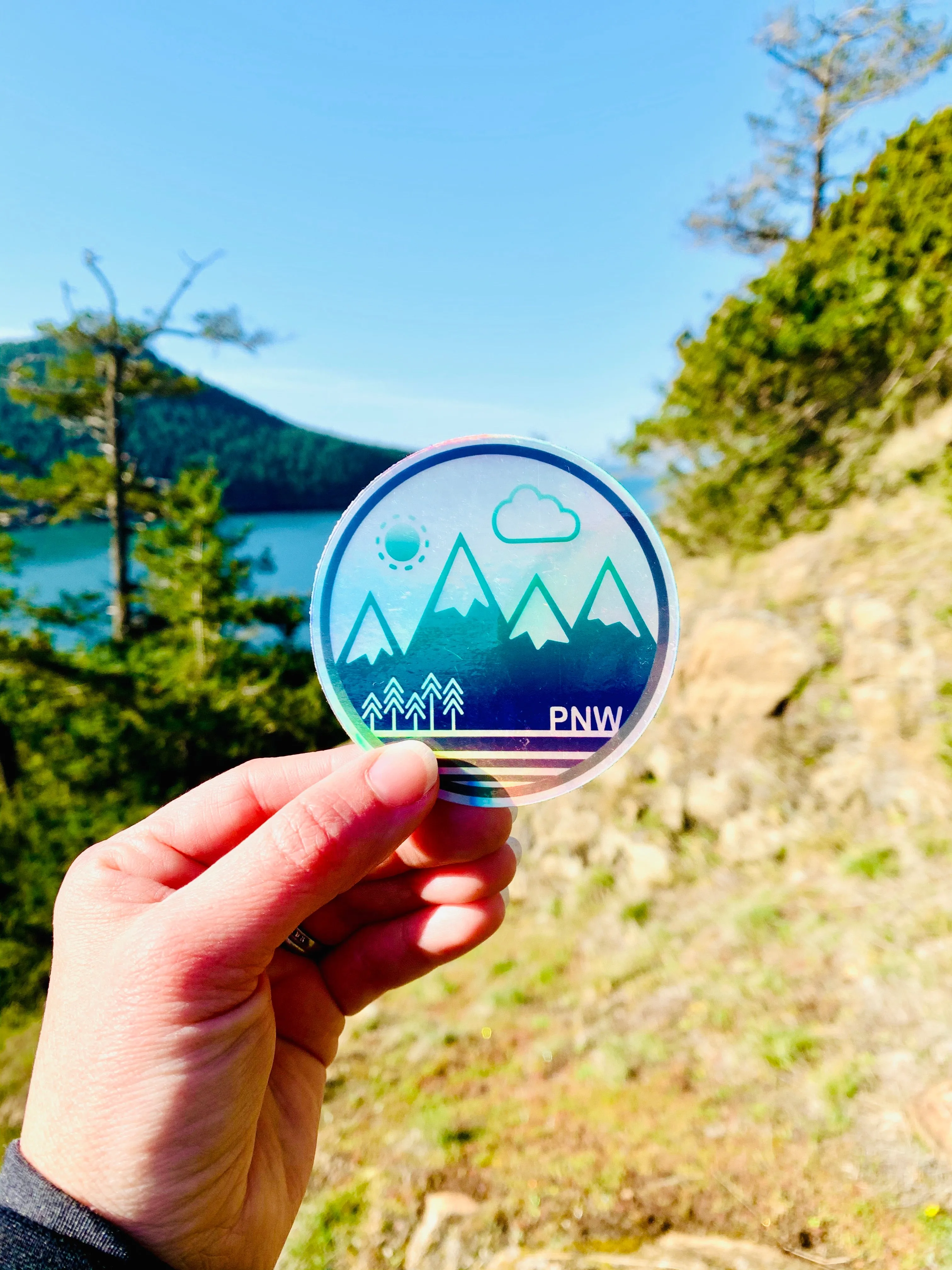 PNW Circle Holographic 3" Sticker / Decal
