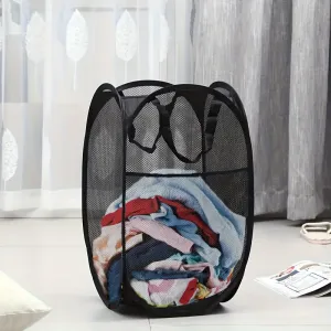 Portable Pop Up Mesh Laundry Hamper with Durable Handles