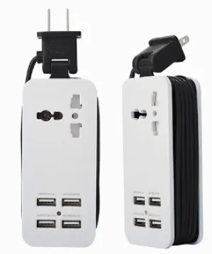PRE-ORDER Travel Adapter w/4 USB Ports shipping apx 2/19