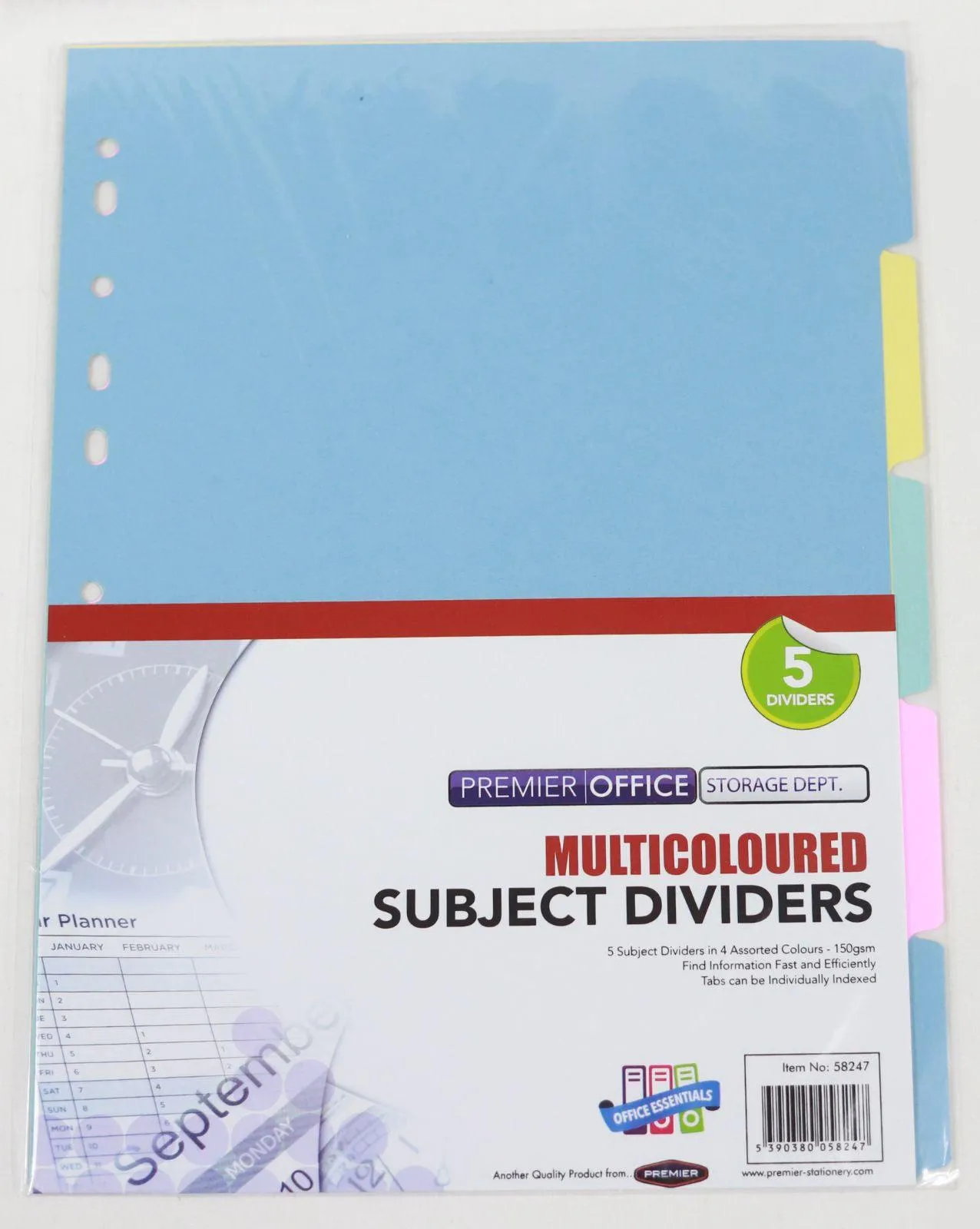 Premier Office - 175gsm Subject Dividers - 5 Part