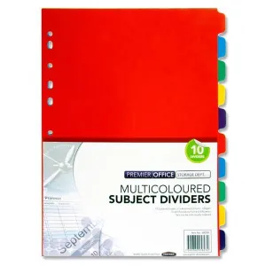 Premier Office 230gsm Subject Dividers - 10 Part