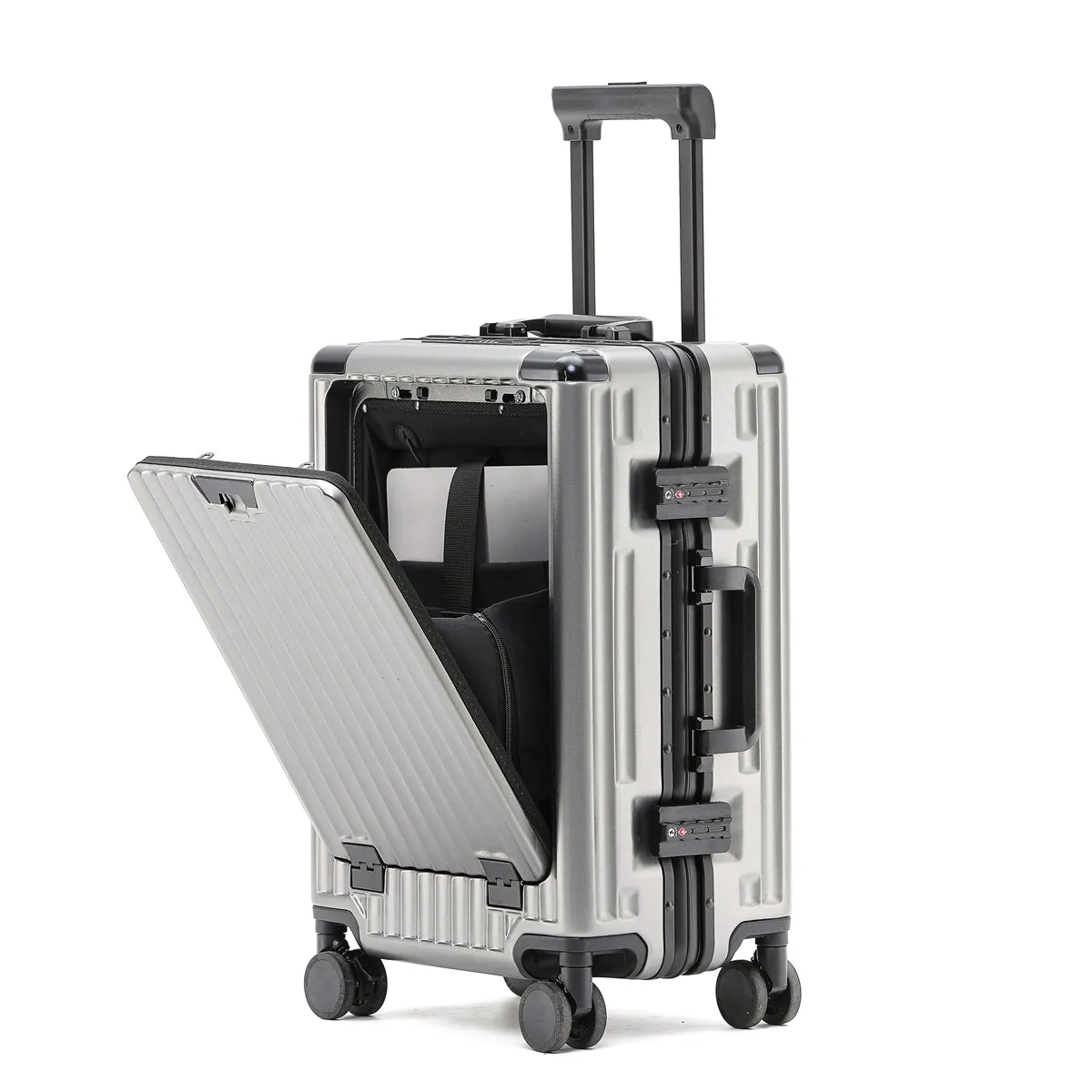 PRIME CHECKED SUITCASE GRAY | PORTABLE USB-C CHARGER