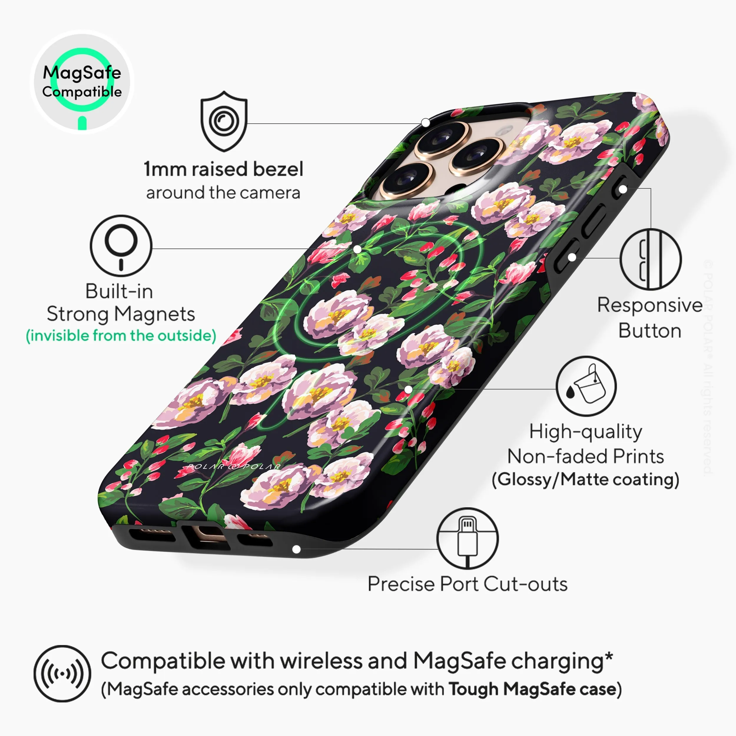 Purple Camellias - iPhone 16 Pro Case