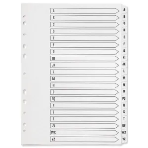 Q-Connect Multi-Punched A-Z 20-Part Polypropylene White A4 Index KF01351