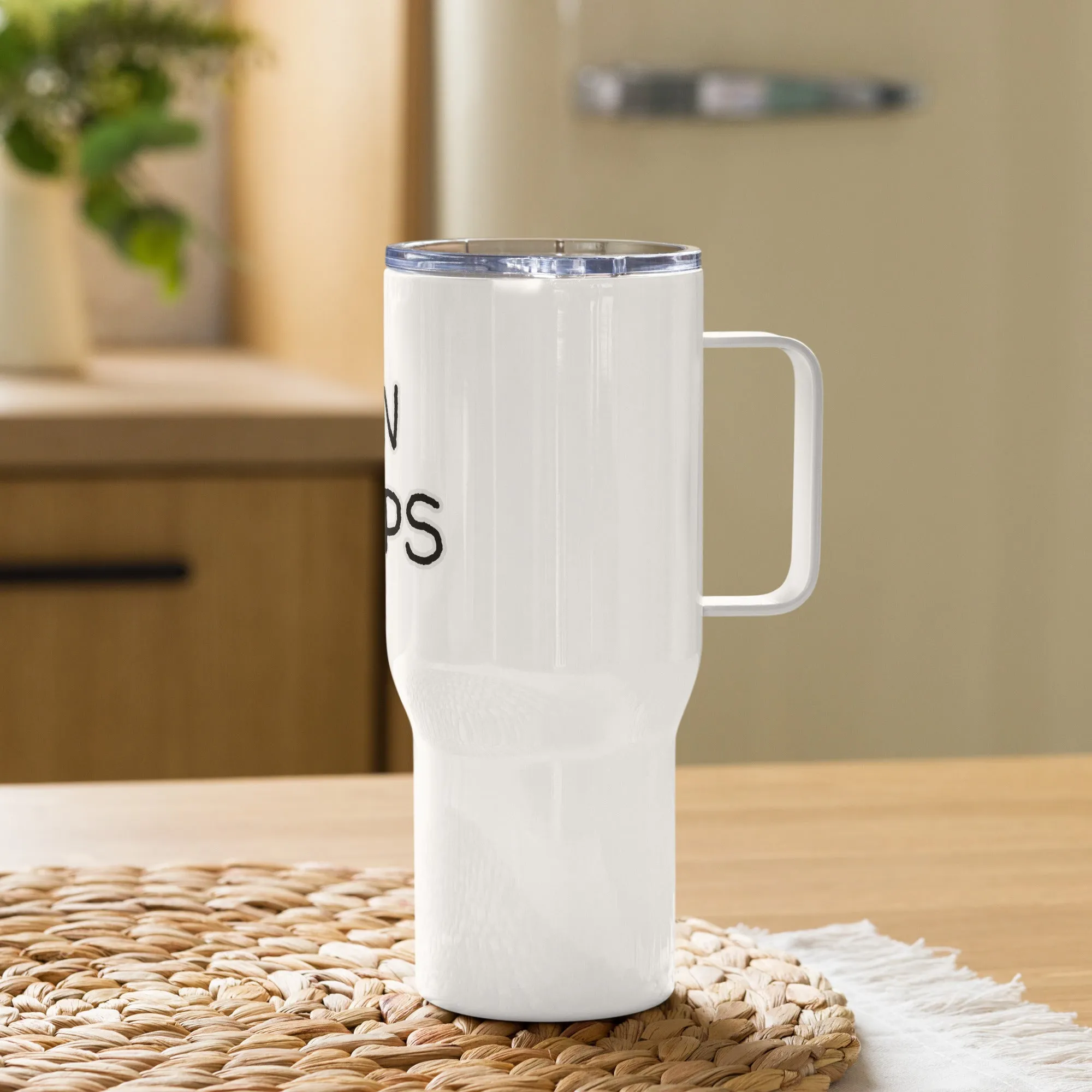 "Gin Helps" Travel mug with Handle
