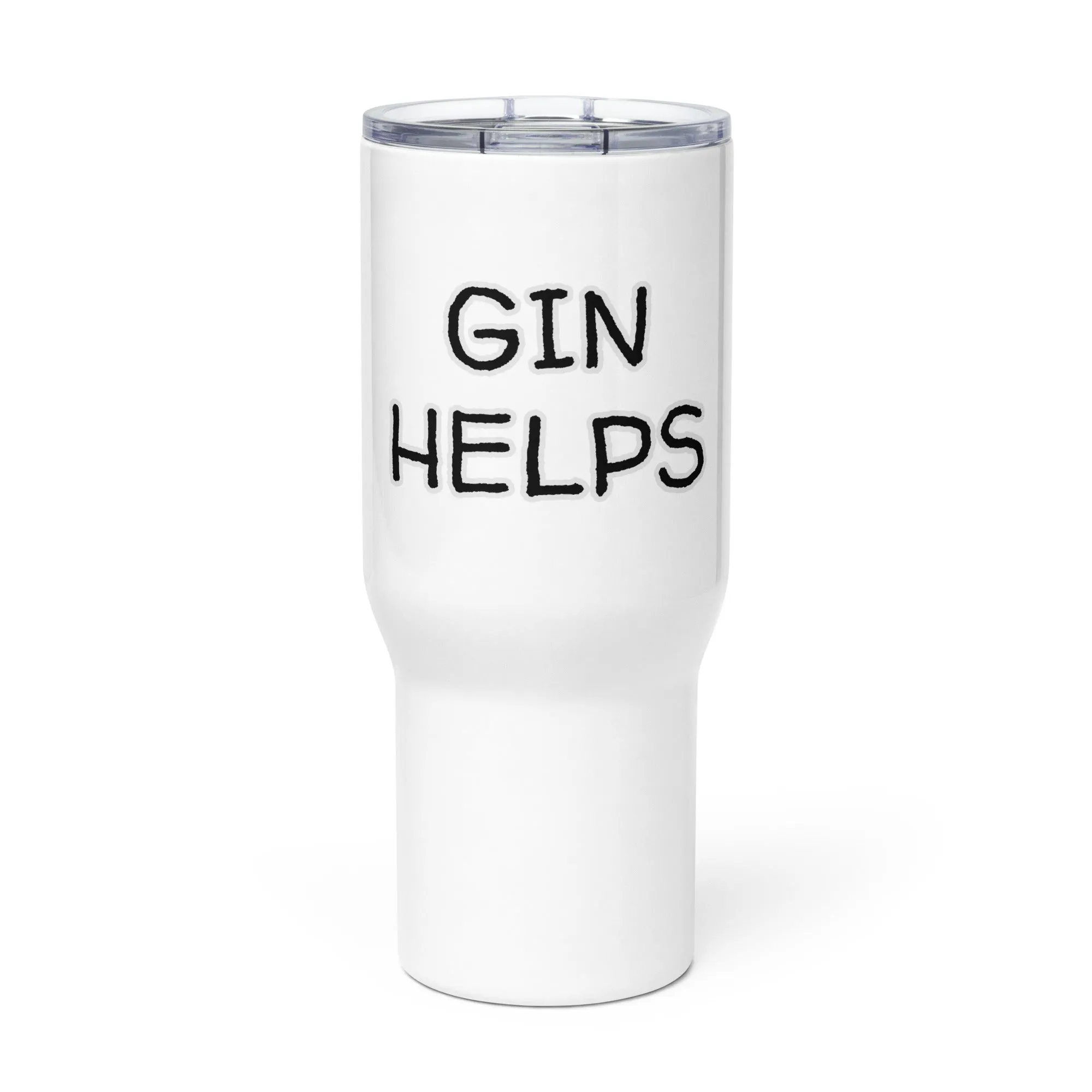 "Gin Helps" Travel mug with Handle