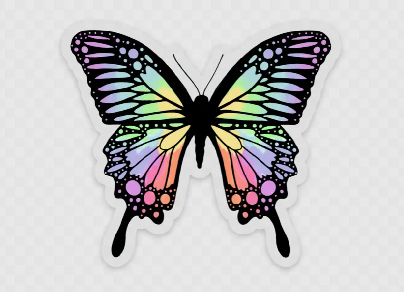 Rainbow Butterfly Sticker