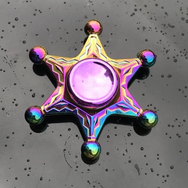 Rainbow Metal Finger Spinner Toy