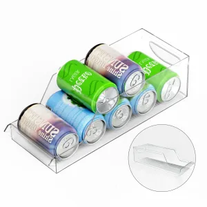Refrigerator Storage Container, Alanda Freezer Pantry Storage Bins and Fridge Can Organizers Kitchen Pantry Cabinet for Food Soda Beer Can Soft Drinks (Transparent)