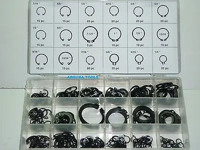 RETAINING RINGS ASSORTMENT KIT 285 pc IN PLASTIC STORAGE CASE- NEW