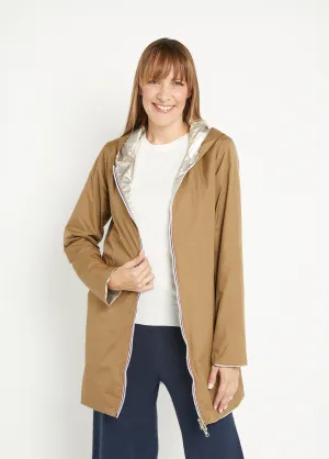 Reversible water-repellent windbreaker with zip