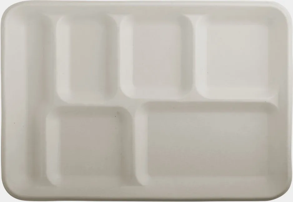 RiteEarth - 6 Compartment Bagasse Lunch Tray, 400/cs - T106