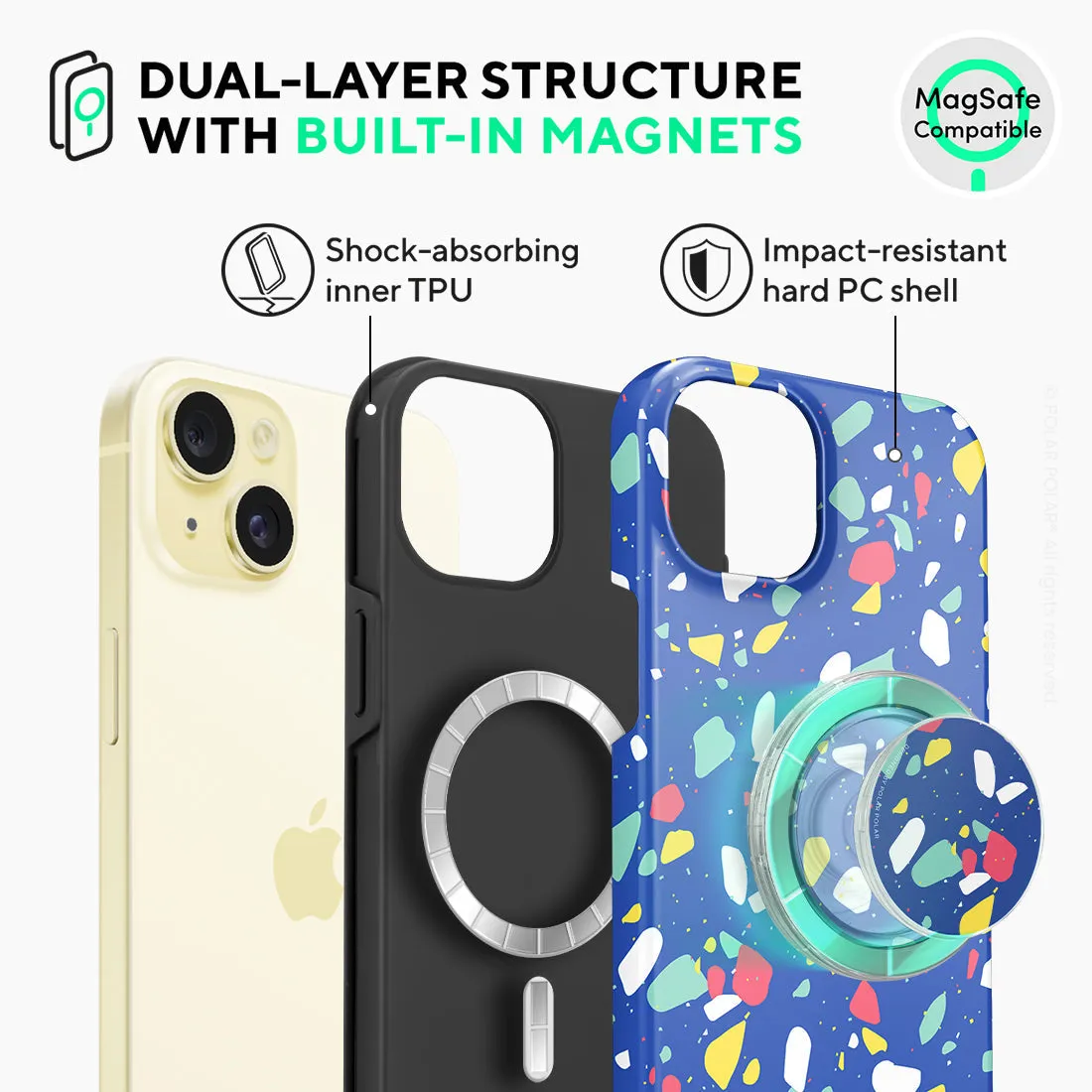 Royal Blue Terrazzo Custom - iPhone 15 Plus Case