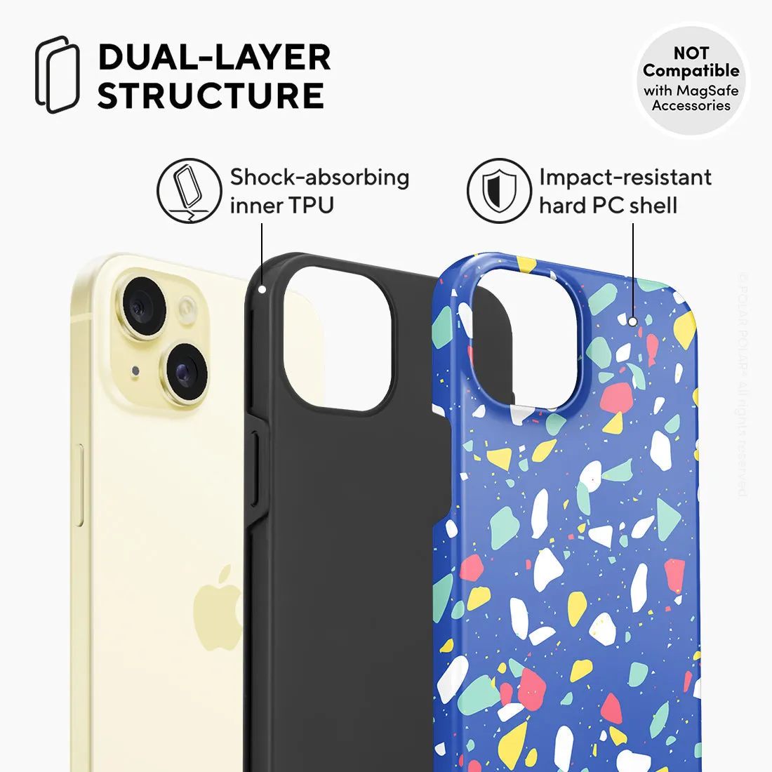 Royal Blue Terrazzo Custom - iPhone 15 Plus Case