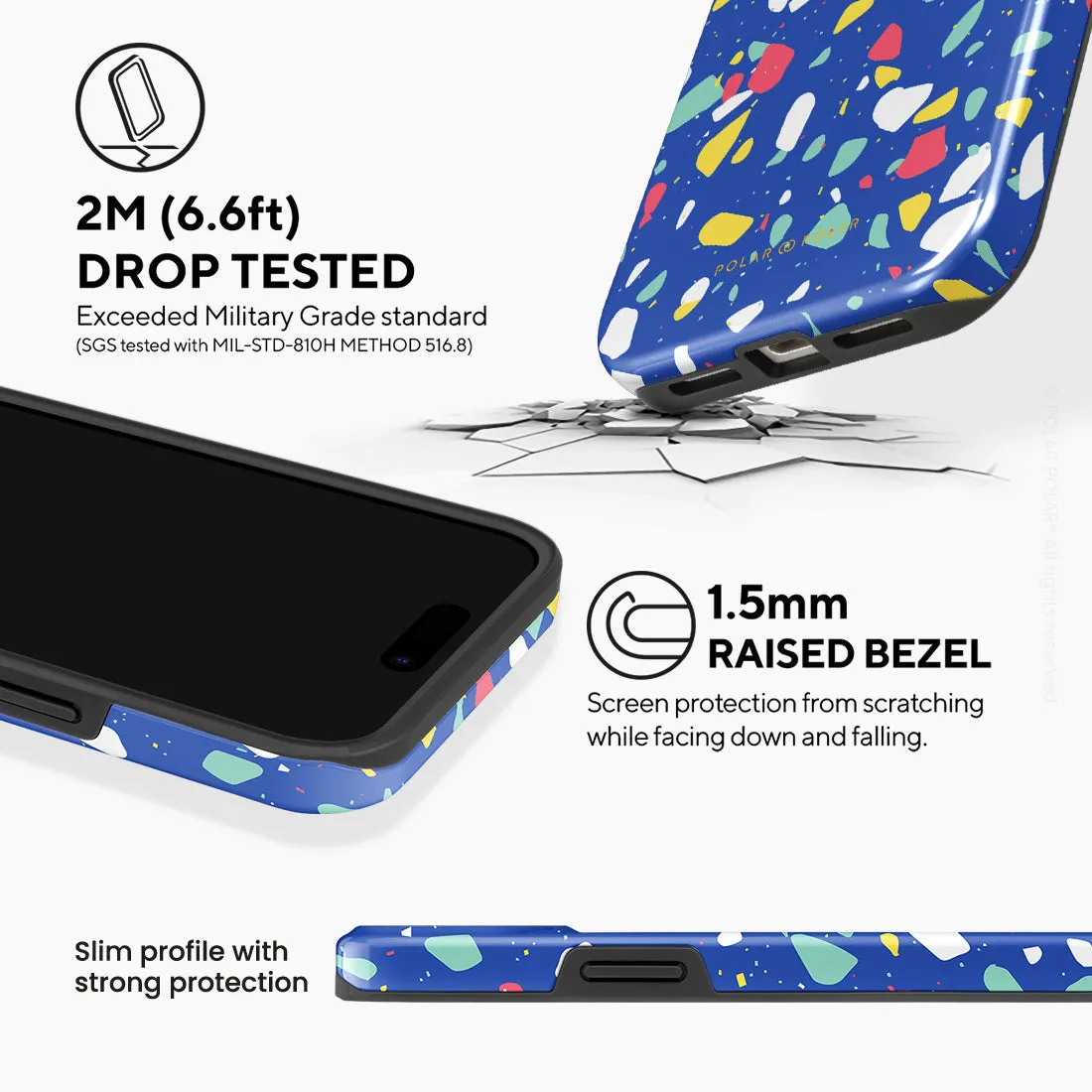 Royal Blue Terrazzo Custom - iPhone 15 Plus Case