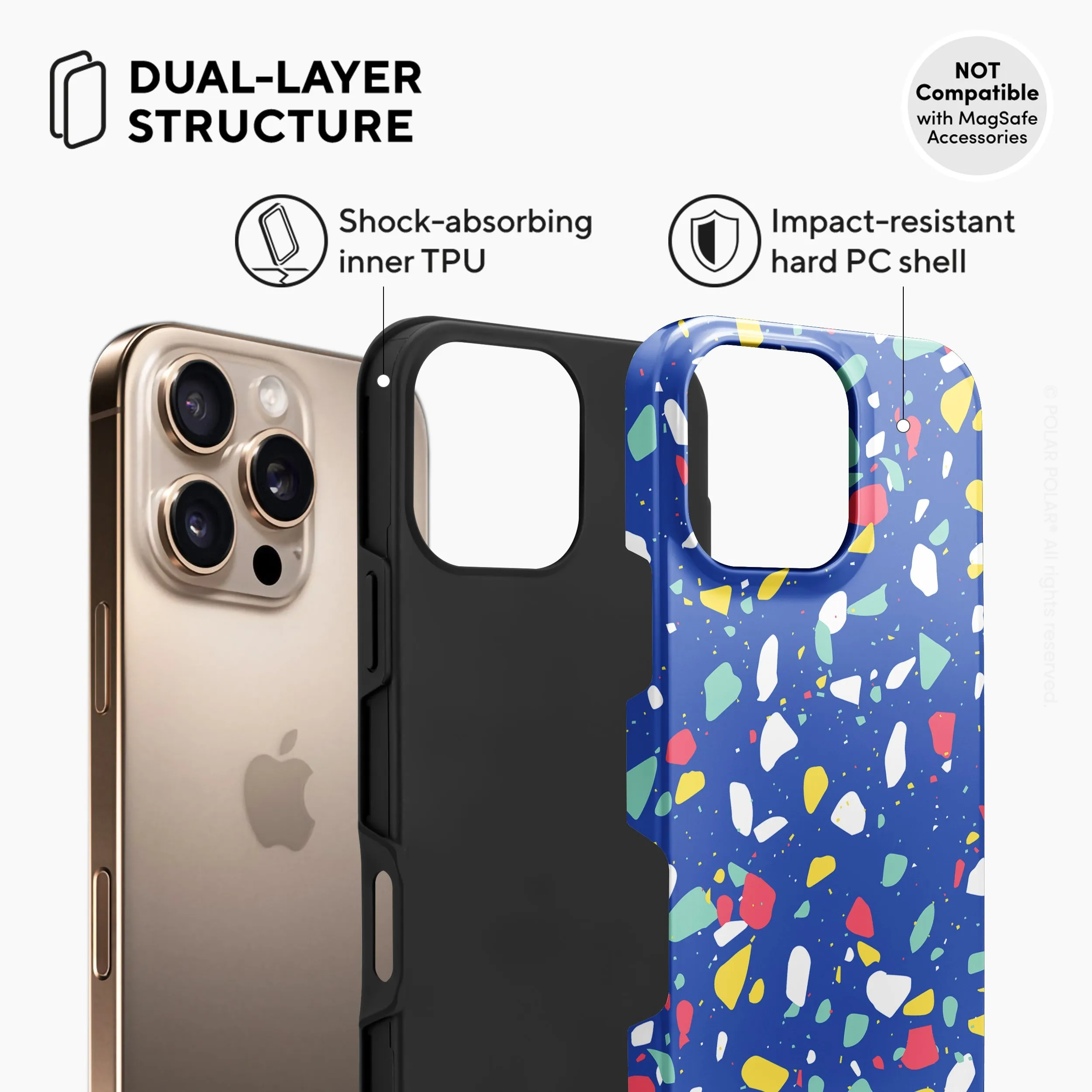 Royal Blue Terrazzo - iPhone 16 Pro Max Case