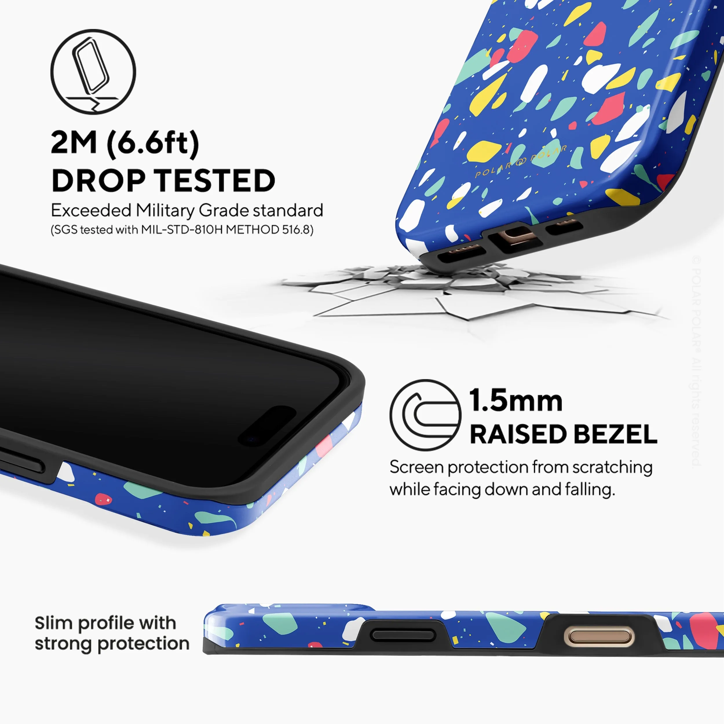 Royal Blue Terrazzo - iPhone 16 Pro Max Case