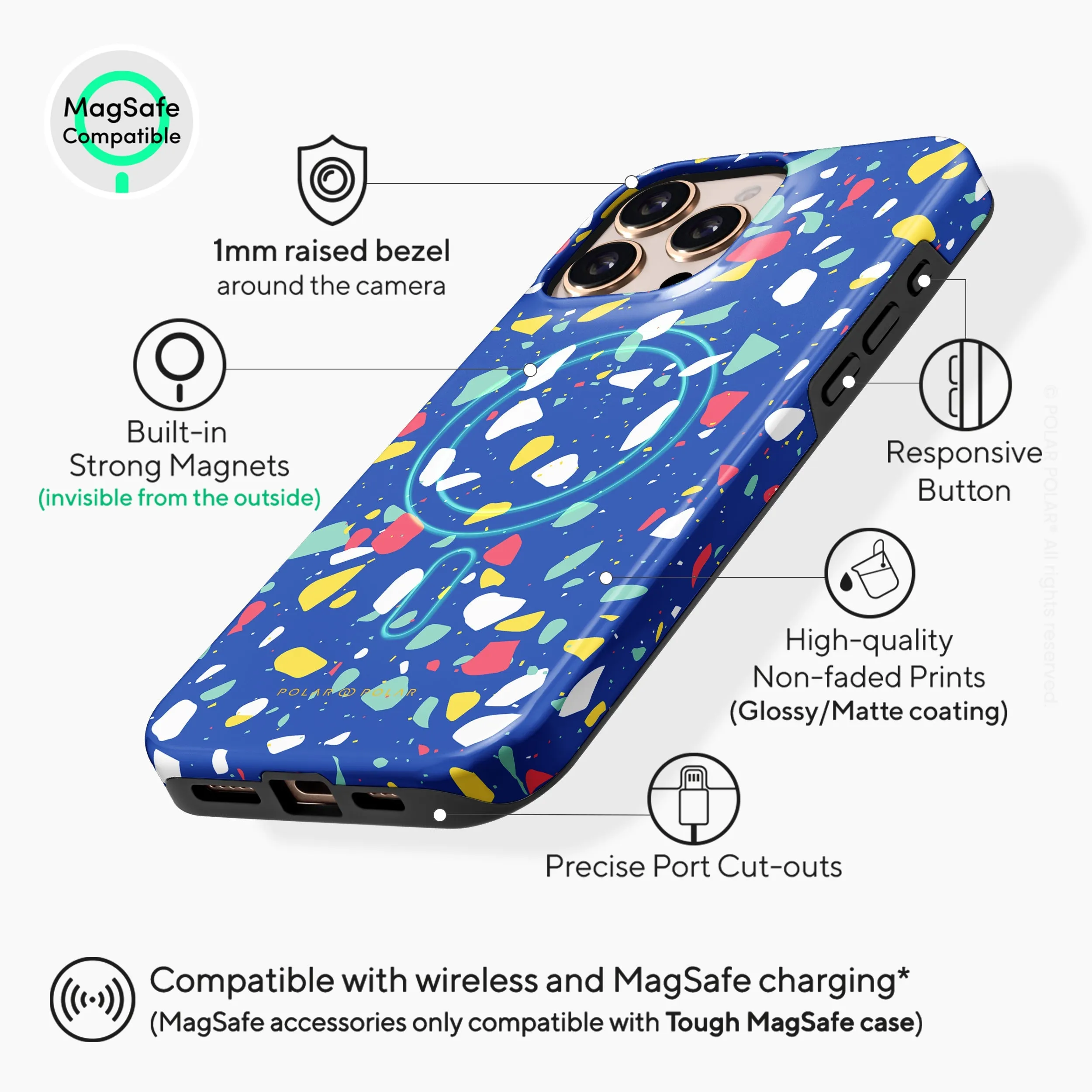 Royal Blue Terrazzo - iPhone 16 Pro Max Case