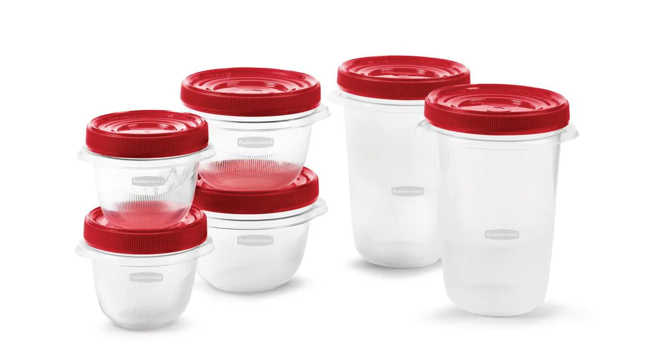 Rubbermaid Takealongs 12 Piece Food Storage Set, Red