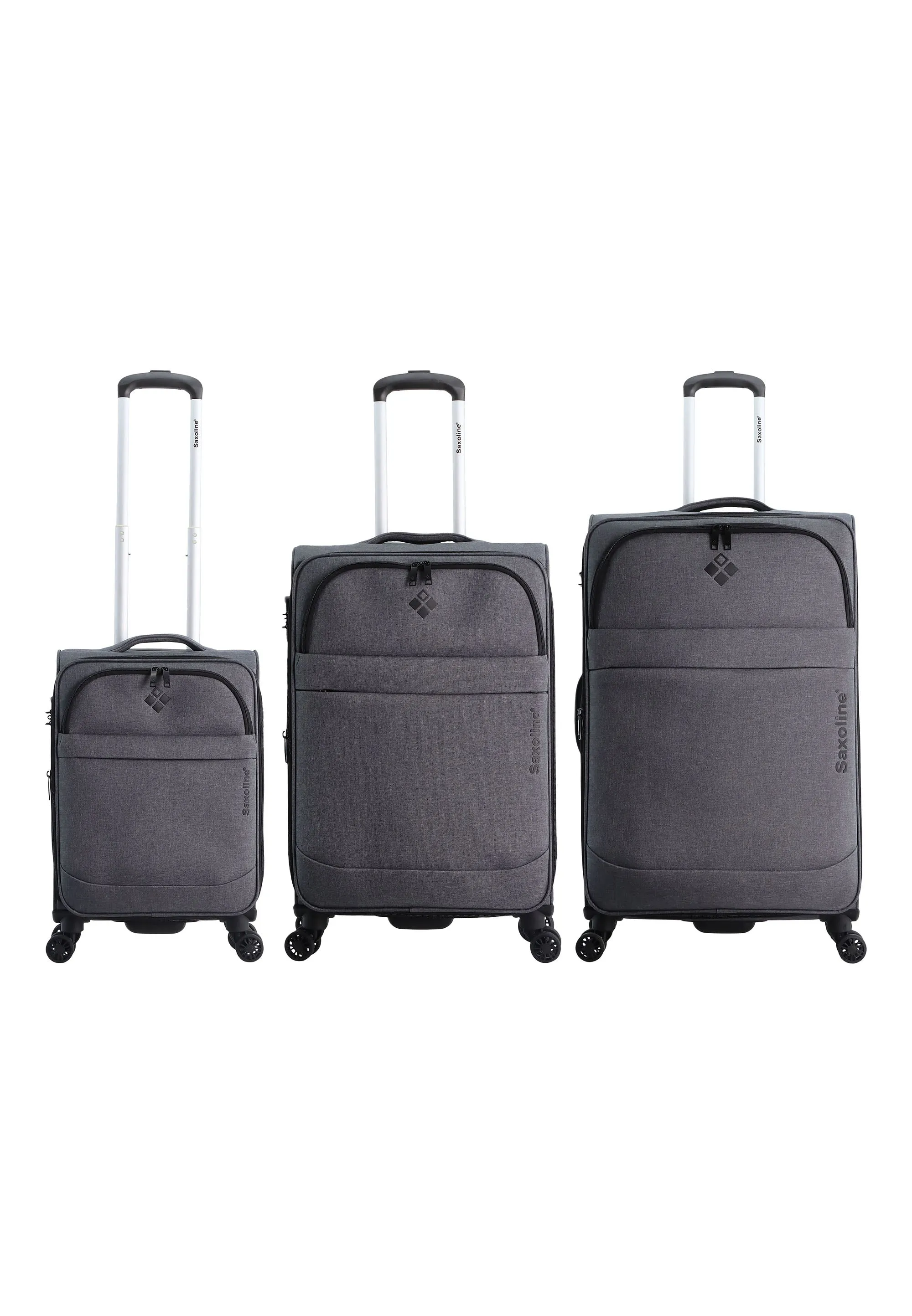Saxoline 2 Tone Soft Luggage / Trolley / Suitcase Gray
