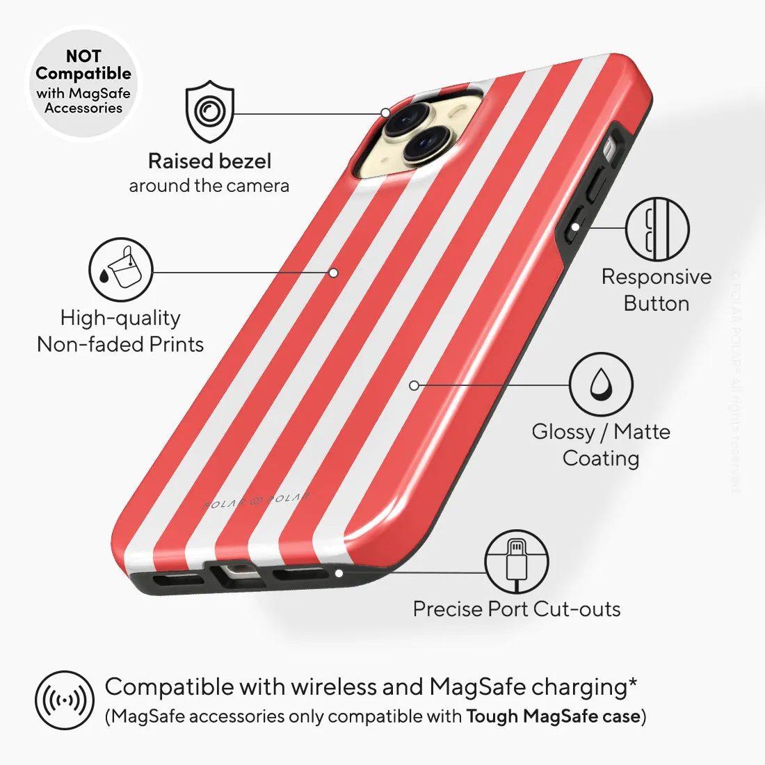Scarlet Stripe Custom - iPhone 15 Plus Case