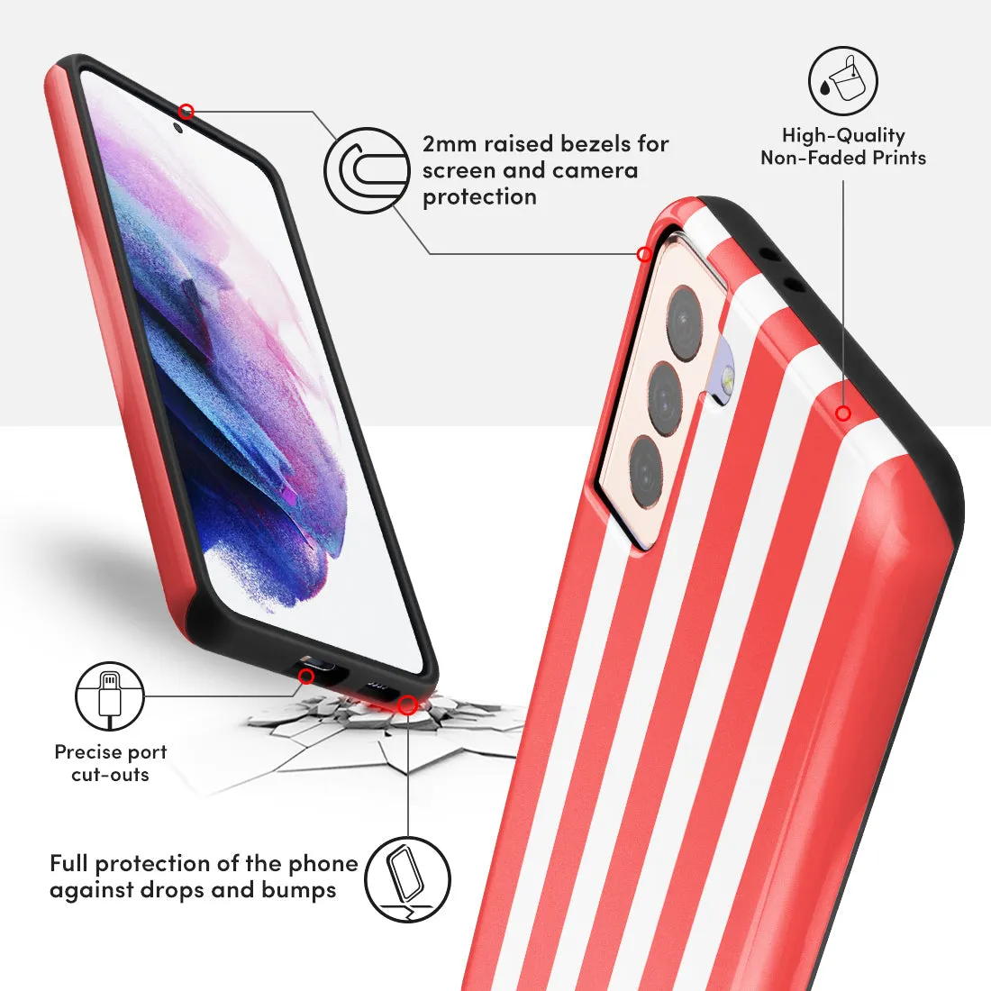 Scarlet Stripe Custom - Samsung Galaxy S21 Plus 5G Case