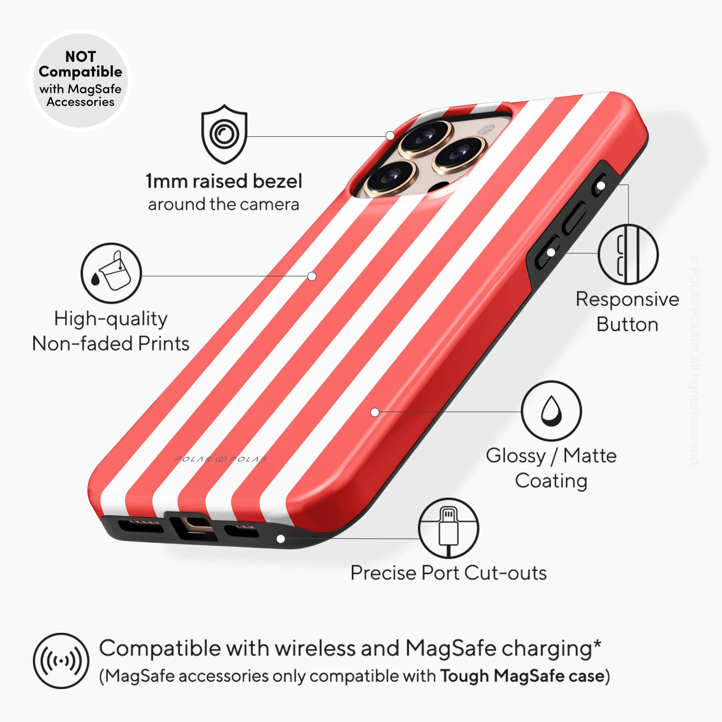 Scarlet Stripe - iPhone 16 Pro Max Case