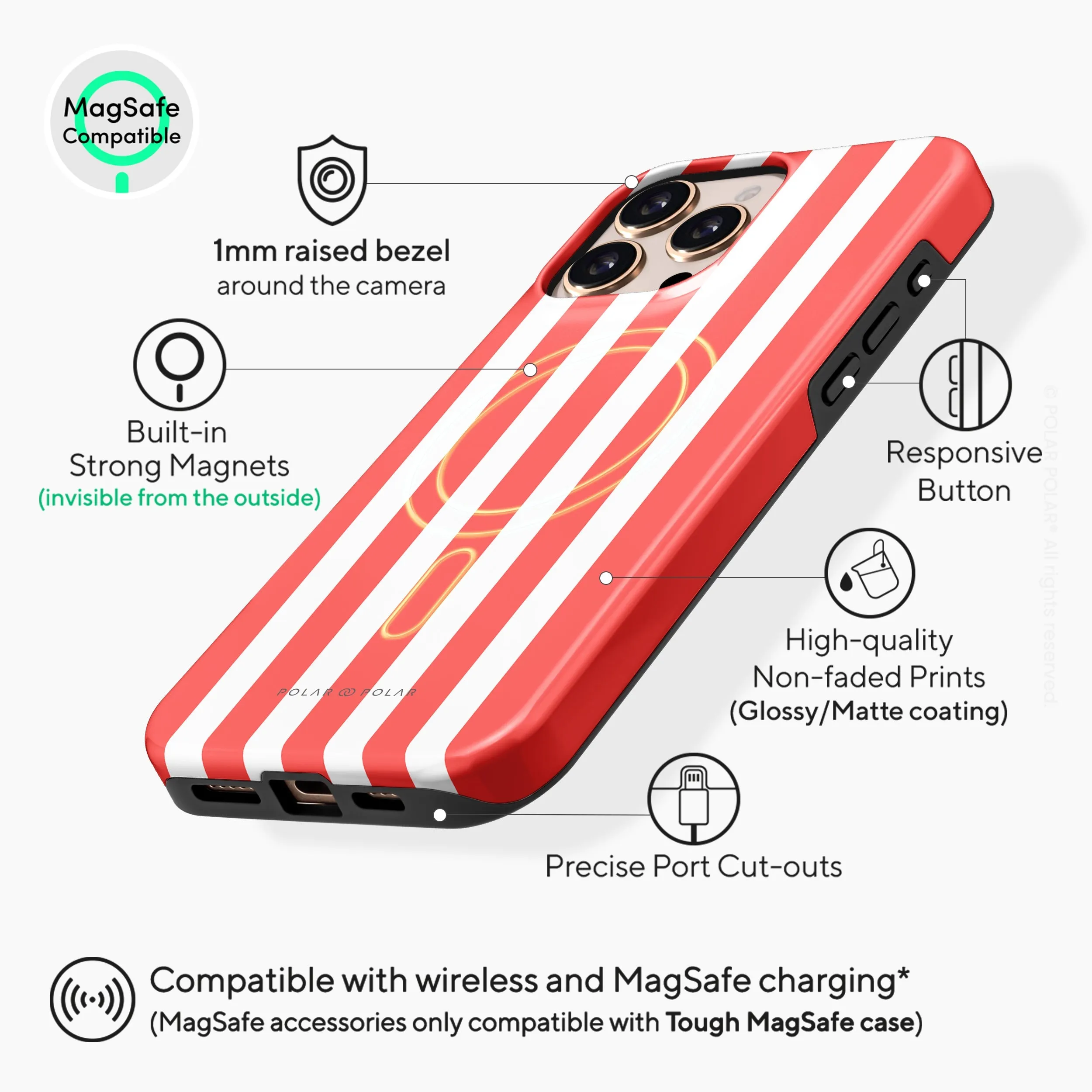Scarlet Stripe - iPhone 16 Pro Max Case