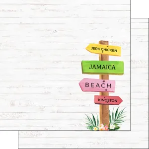 Scrapbook Customs 12x12 Paper - Jamaica Vacay Sign