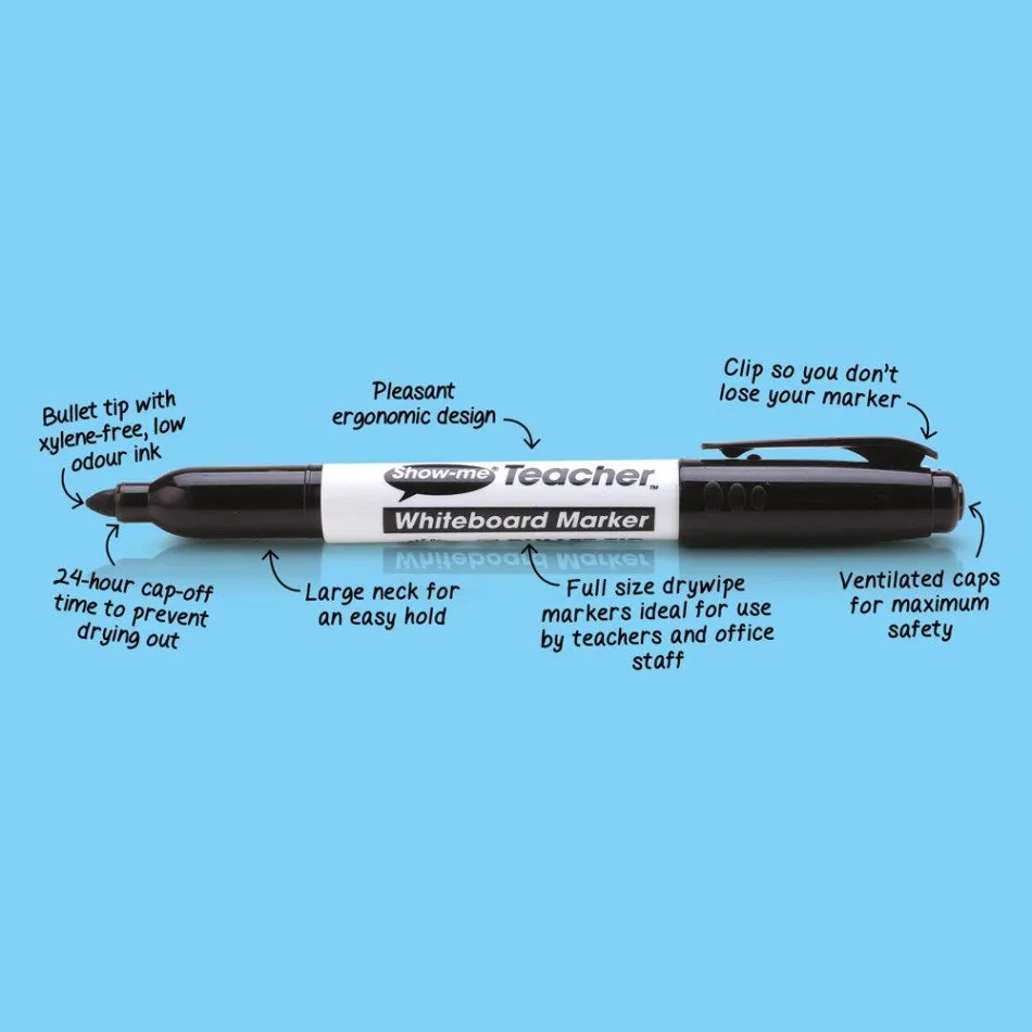 Show-me Teacher Whiteboard Markers Box 50 Black
