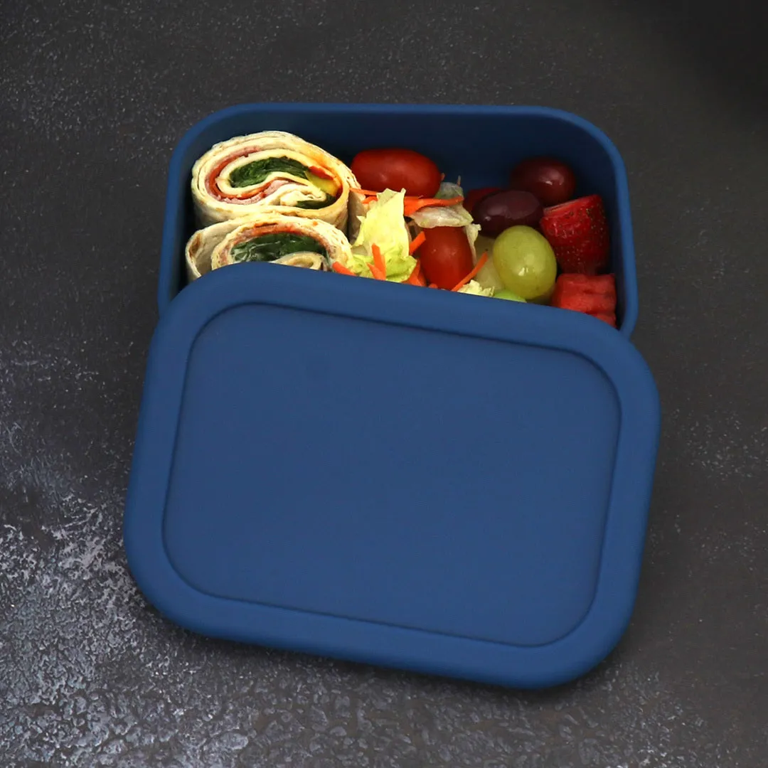 Silicone Single Compartment Bento Box - Heavy-Duty (Navy)