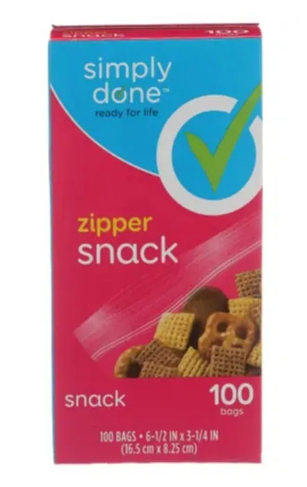 Simply Done Zipper Snack Bags 100s