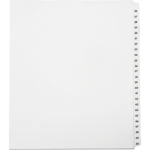SKILCRAFT Numeric 26-50 Table of Contents Sheets