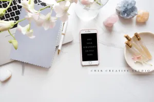 Smartphone and Laptop with Crystals