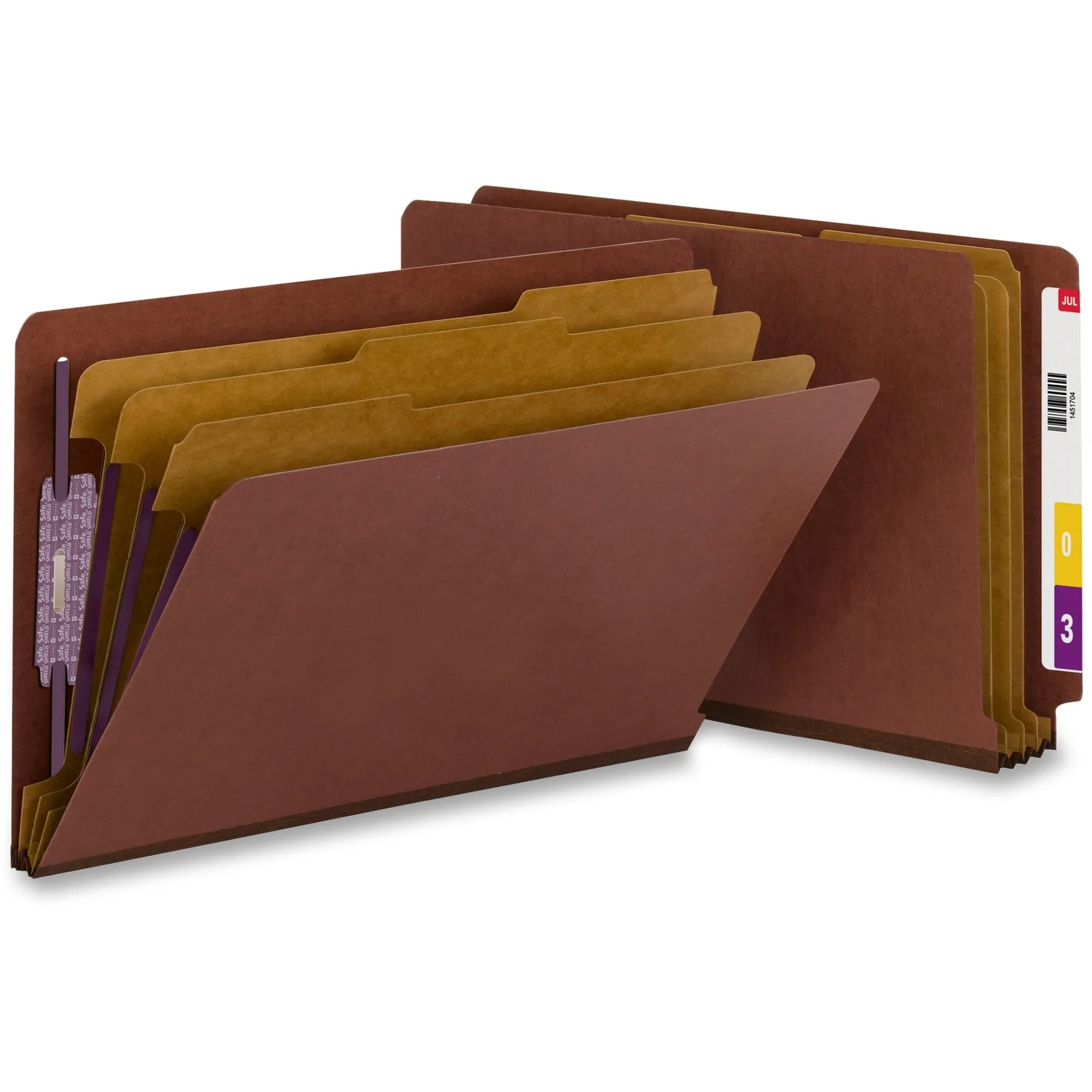 Smead End Tab Classification Folders with SafeSHIELD® Coated Fastener Technology