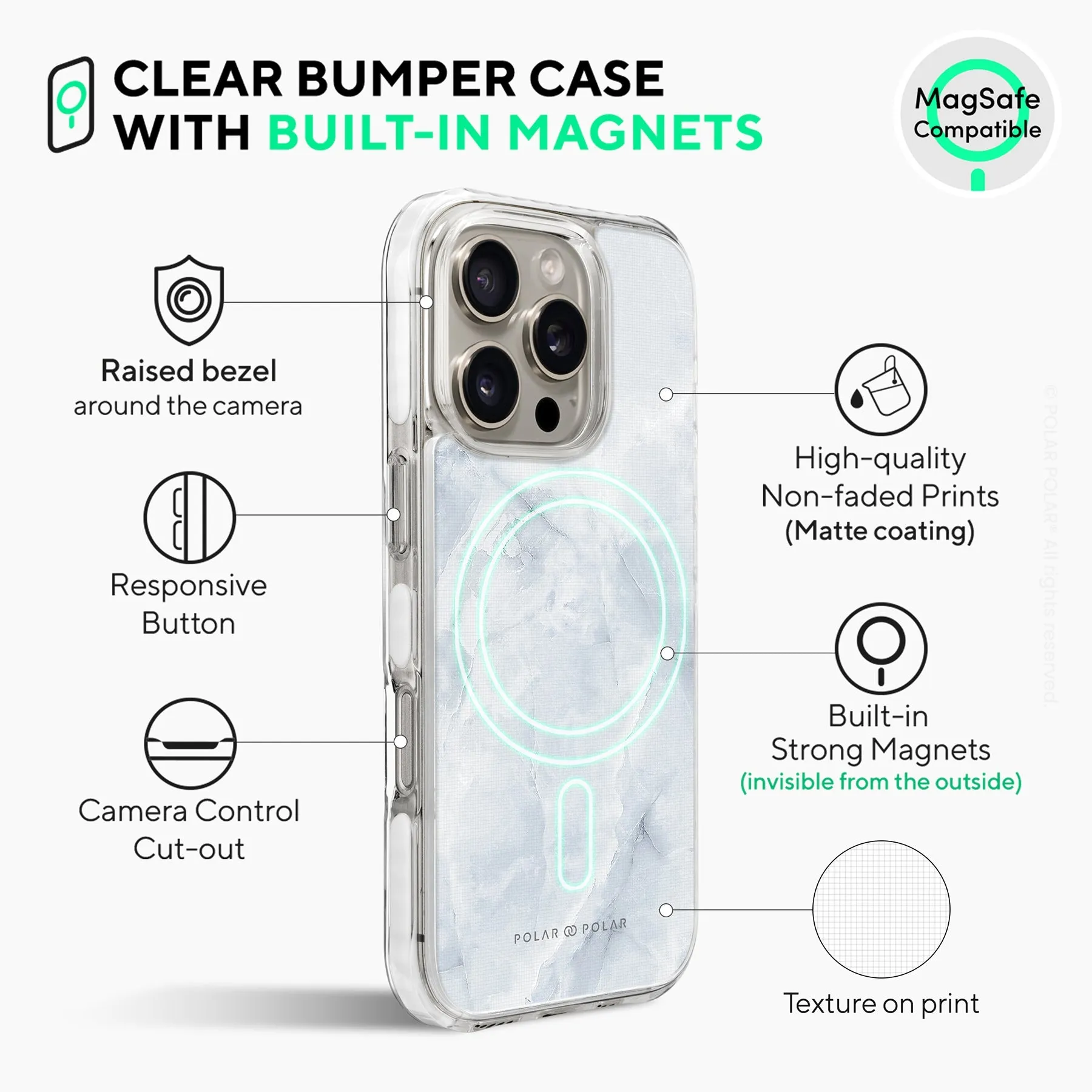 Snow Mountain - iPhone 16 Pro Clear Bumper MagSafe Case