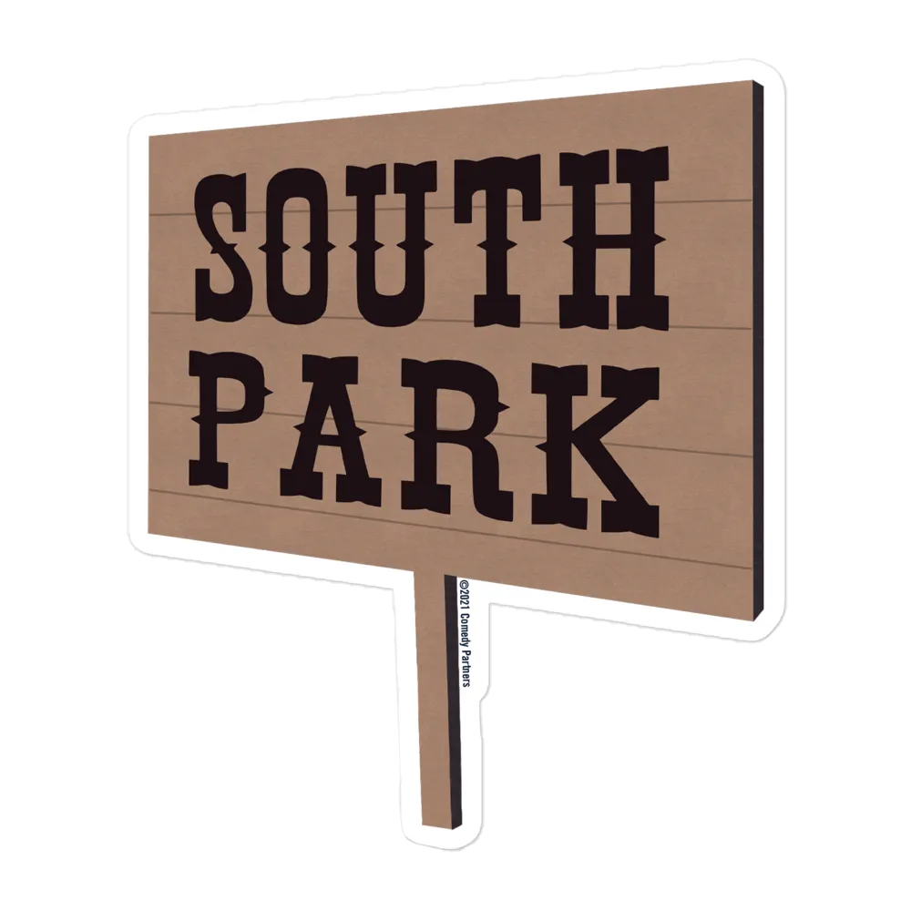 South Park Wooden Logo Die Cut Sticker