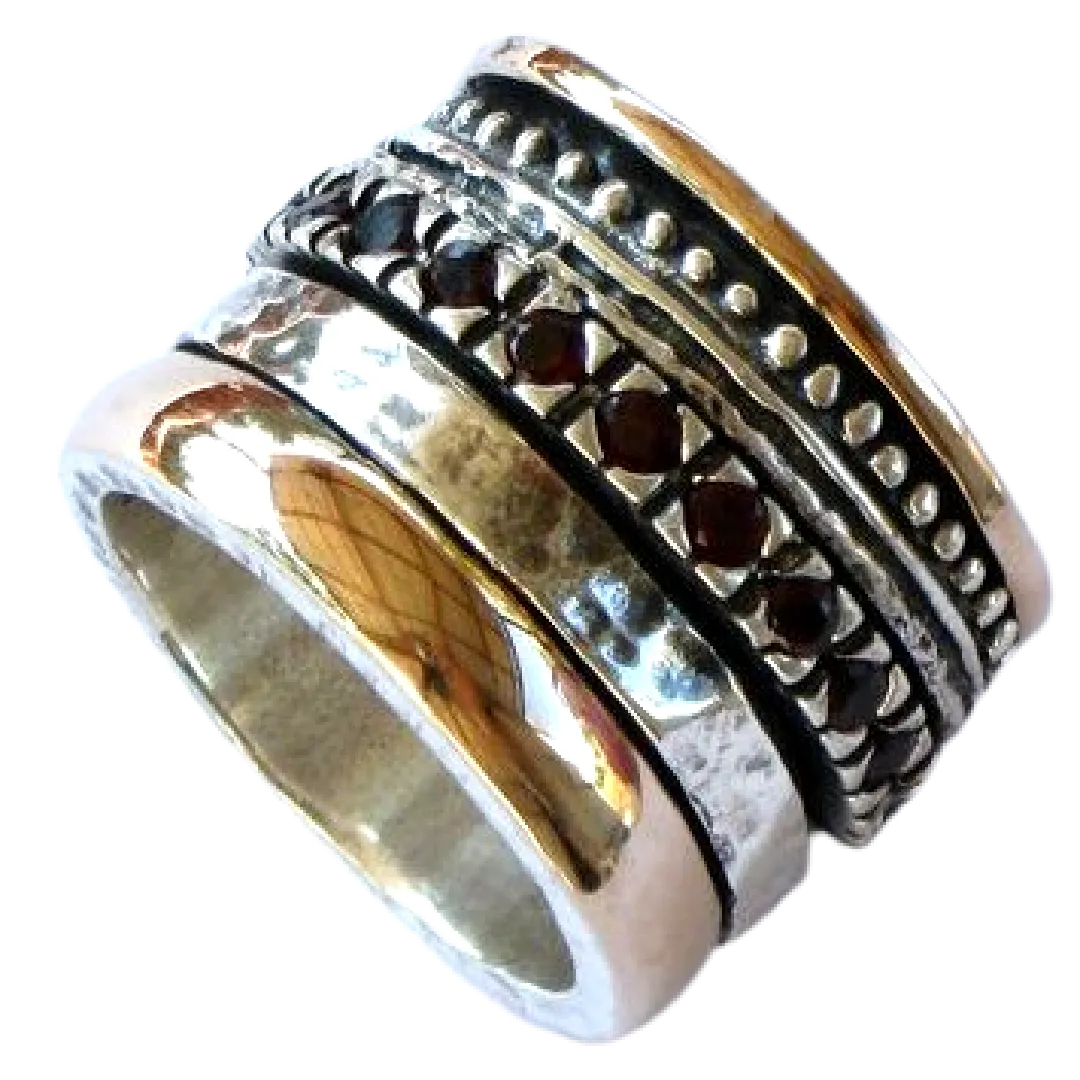 Spinner rings for women. Silver Gold  Zircons / Garnets / Opals.