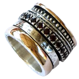 Spinner rings for women. Silver Gold  Zircons / Garnets / Opals.