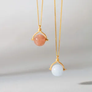 Spinner Sunstone Necklace – Gold-Plated Silver with Sunstone
