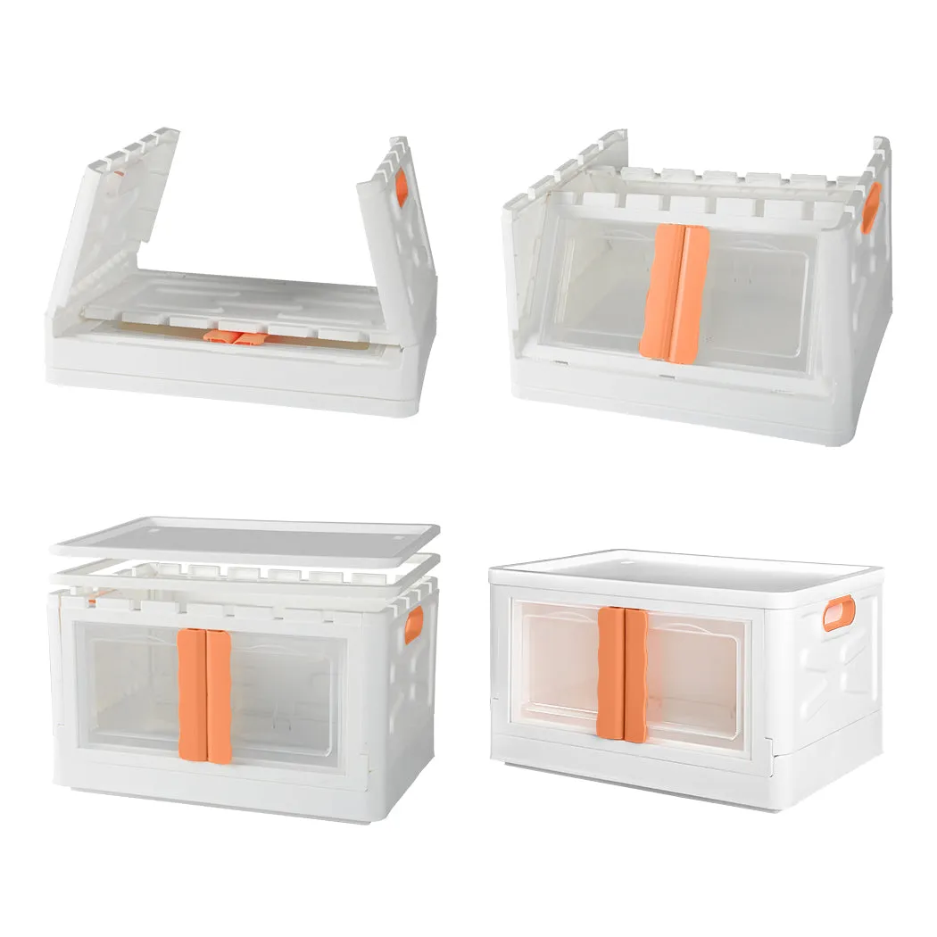 Storage Container Stackable Plastic Pink