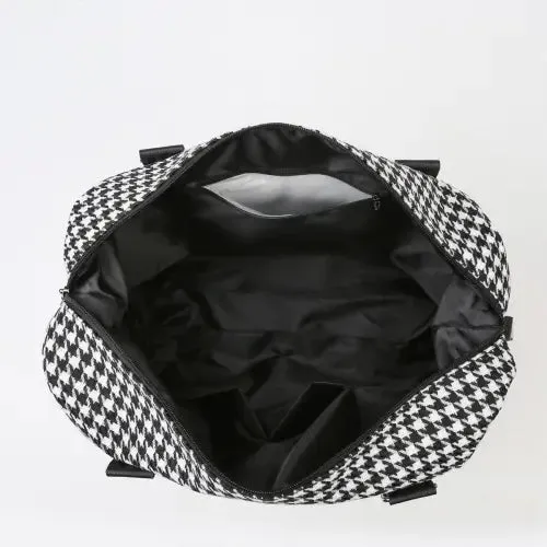 Stylish Houndstooth Canvas Travel Bag