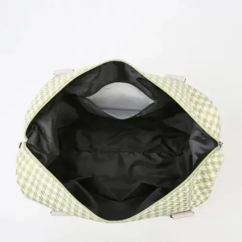 Stylish Houndstooth Canvas Travel Bag