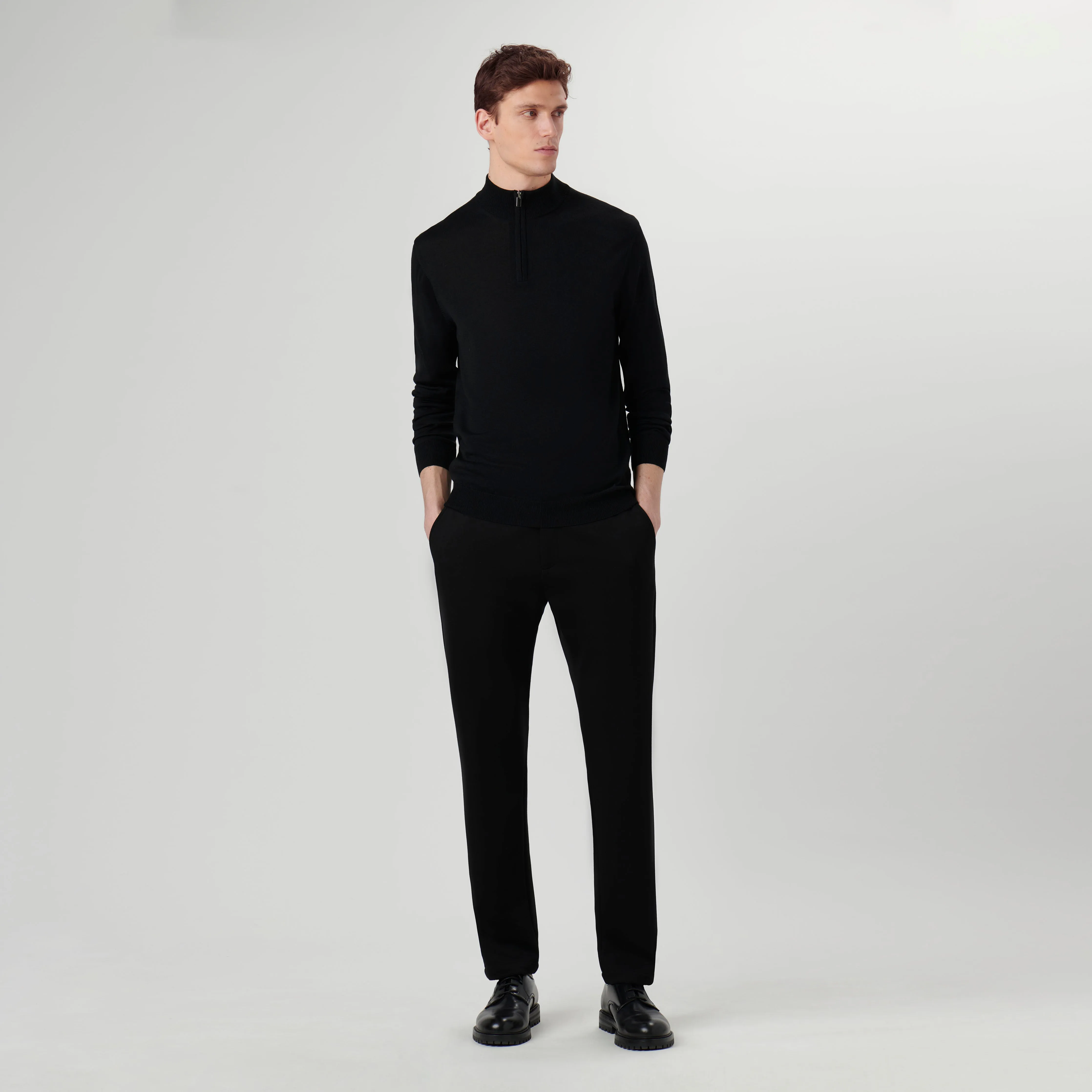 Super Merino Solid Quarter Zip Sweater