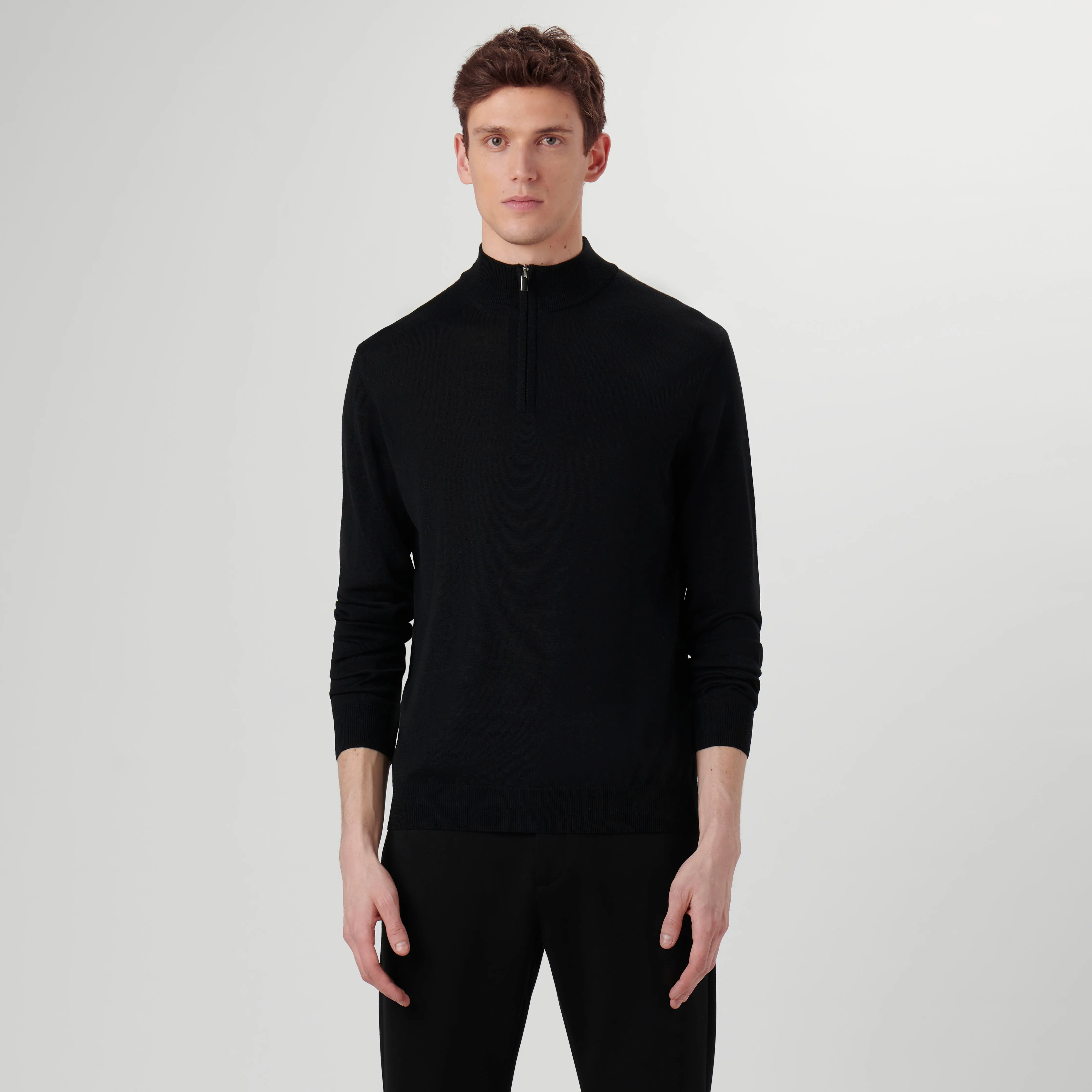 Super Merino Solid Quarter Zip Sweater