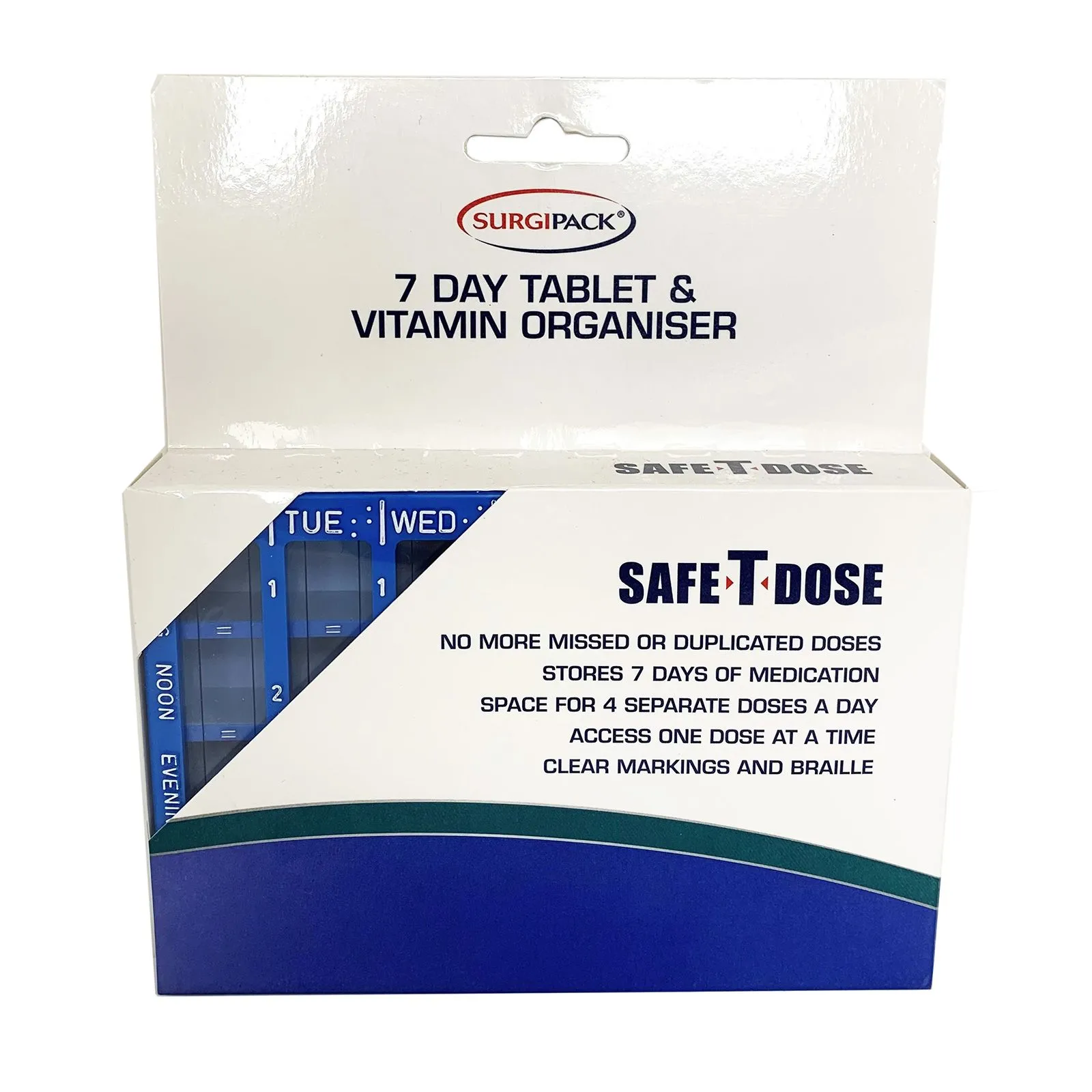 SurgiPack Safe-T-Dose 7 Day Tablet & Vitamin Organiser