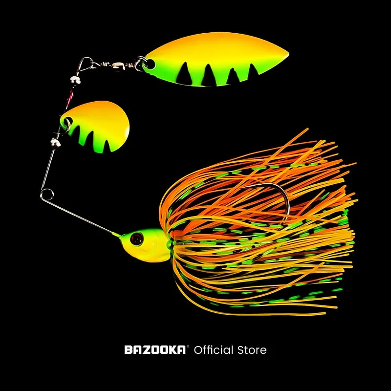 Swim Jig hook Fishing Lure Silicone Skirts Spinners bait Metal double Spoon 15/17/18g