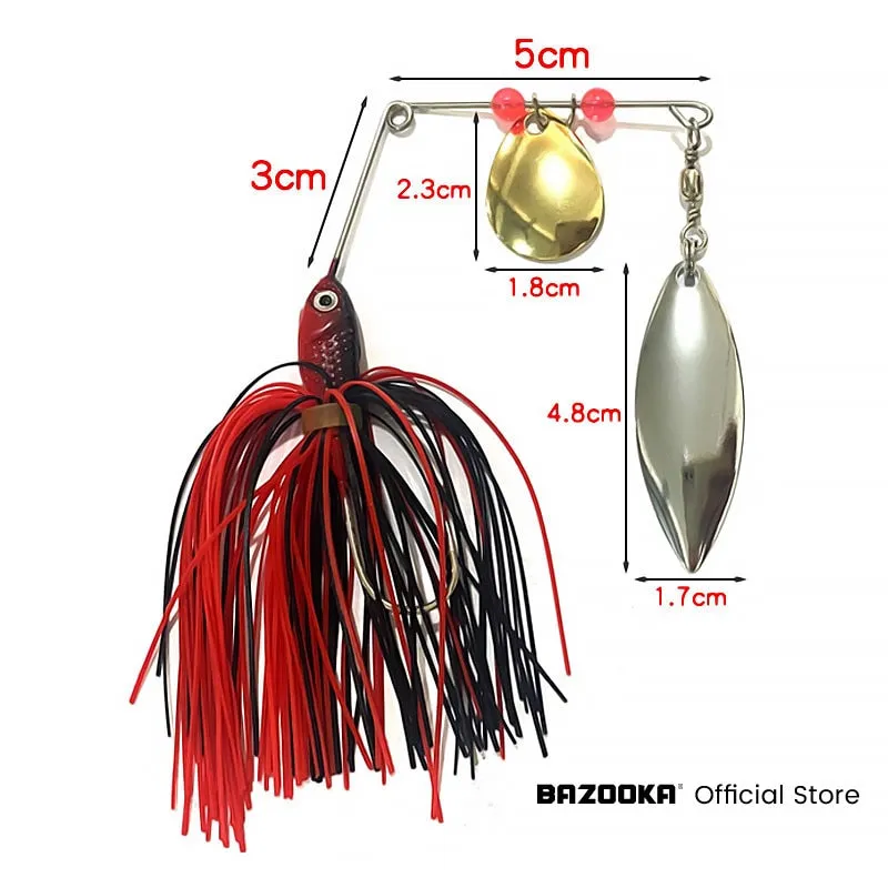 Swim Jig hook Fishing Lure Silicone Skirts Spinners bait Metal double Spoon 15/17/18g