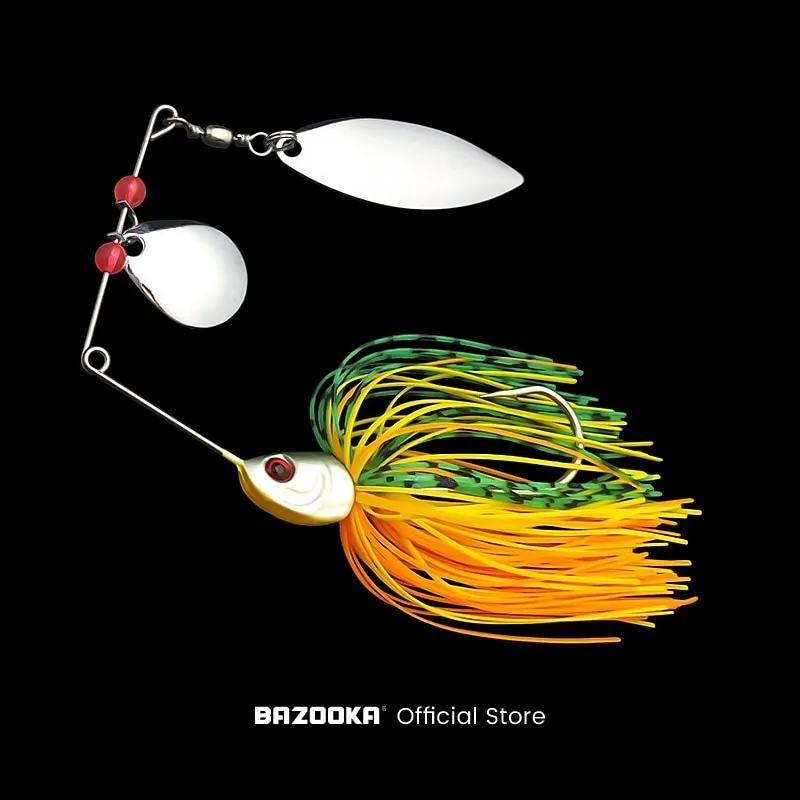 Swim Jig hook Fishing Lure Silicone Skirts Spinners bait Metal double Spoon 15/17/18g